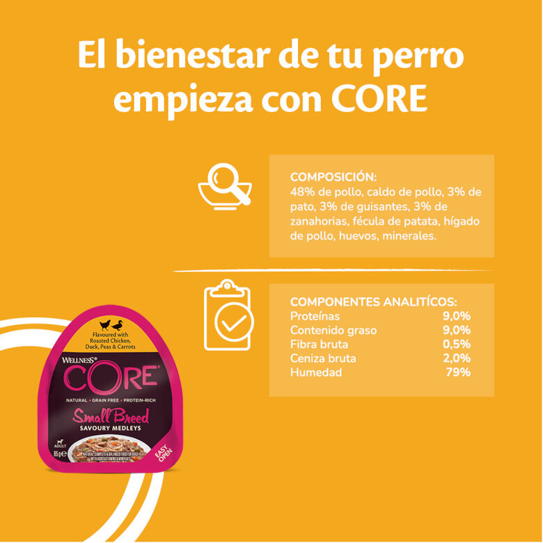 Wellness Core Small Breed Grain Free Pollo y Pato tarrina para perros, , large image number null